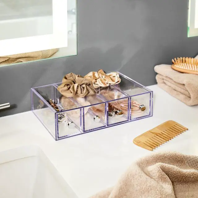 Alt view image 4 of 6 - 36560EU 4-Drawer Vanity/Cosmetic Organizer, Set of 1, Clear