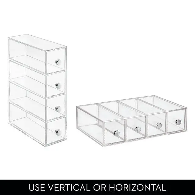 Alt view image 3 of 6 - 36560EU 4-Drawer Vanity/Cosmetic Organizer, Set of 1, Clear