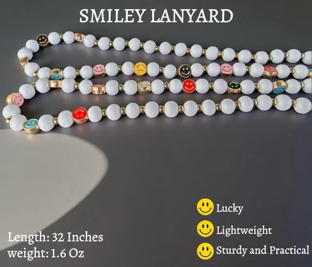 Alt view image 4 of 6 - Retractable Wood Beaded Lanyards for Id Badges Holder, Teacher Breakaway Lanyard, Keychain Id Lanyard for Women