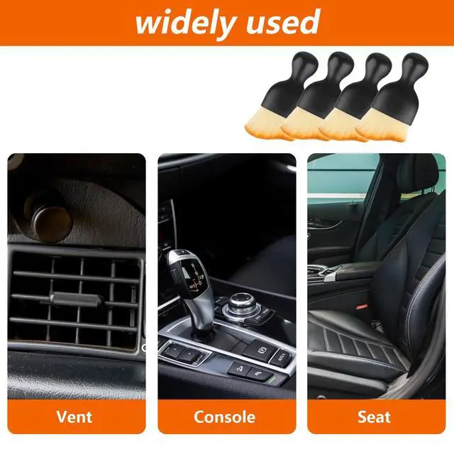 Alt view image 3 of 7 - 4 Car Brush Interior Dust BrushCar Interior Cleaning Detailing Brush