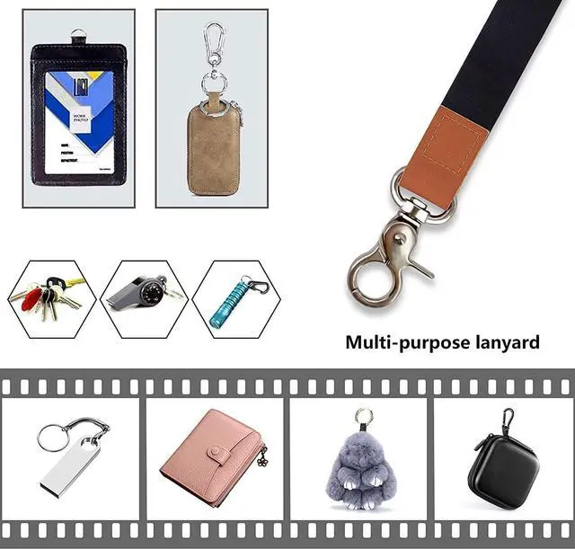 Alt view image 6 of 7 - Lanyard, Long Neck Lanyard Key Lanyard, Id Badge Lanyard for Women and Men, Cute Cool Lanyard Strap for Car Keys, Card Holder, Whistle, Keychain, Wallet (Light Green)