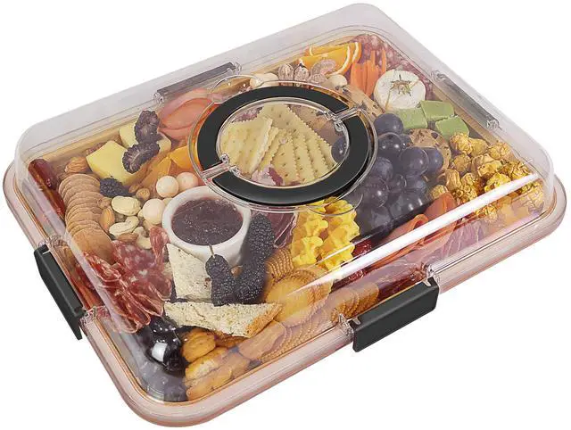 Main image of Portable Charcuterie Boards with Lid, Cheese, Veggie & Snack Tray