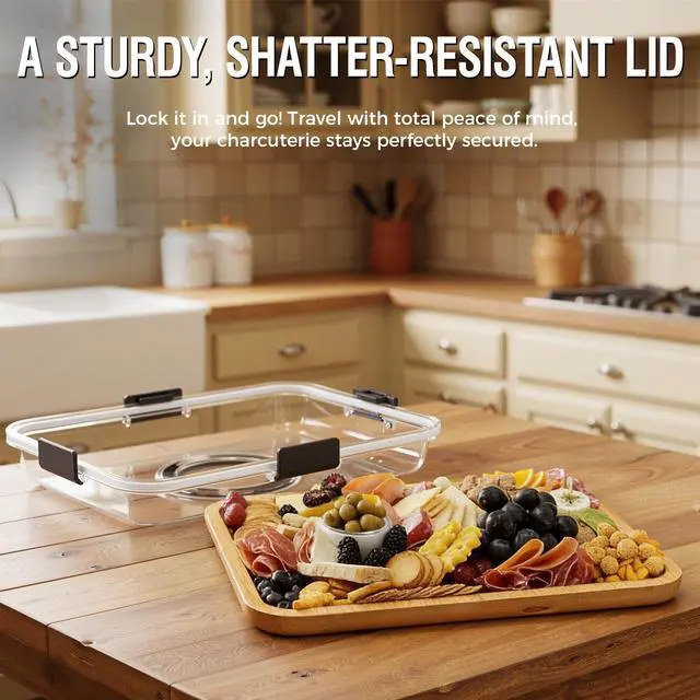 Alt view image 4 of 7 - Portable Charcuterie Boards with Lid, Cheese, Veggie & Snack Tray