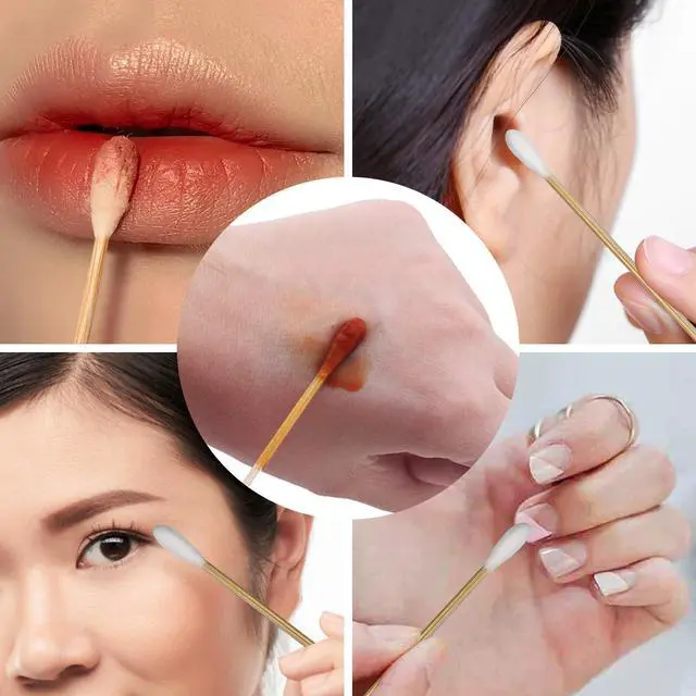 Alt view image 4 of 7 - 100 Pcs 6 Inch Long Bamboo Cotton Swabs with Wooden Handles-Cotton Tip Applicators for Cleaning, Makeup, Pets Care,Remover - for Ceramics, Jewelry (100)