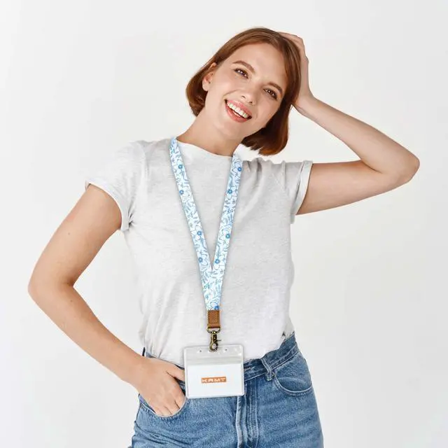 Alt view image 2 of 6 - Lanyard ID Badge, Key & Long Neck Lanyard - Cute & Cool Design for Women, Office, Cruise Ship, Staff, Students - Detachable Keyring for ID Card, Car Key, Name Tag, Credit Cards, Wallet, Phones