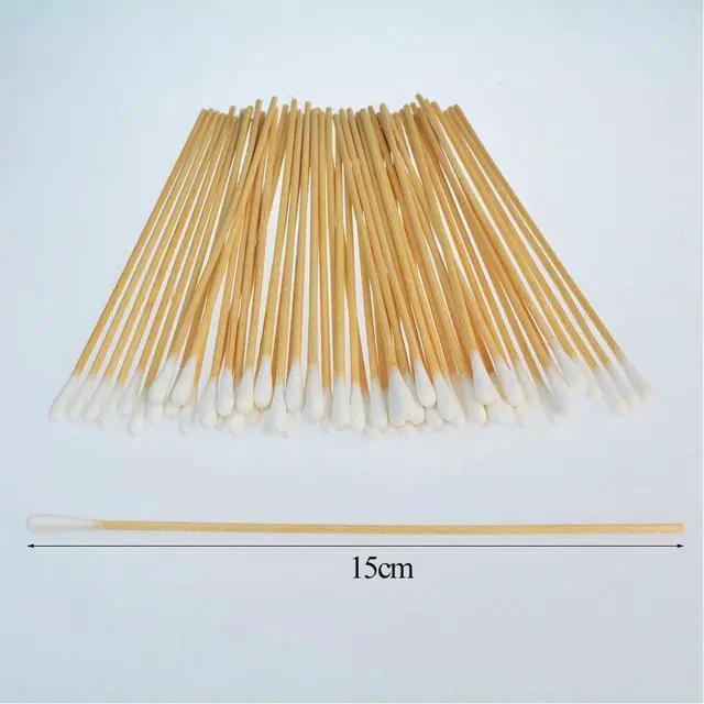 Alt view image 2 of 5 - 500 Pcs Swabs Cotton Sticks, Bantoye 6 Inches Cleaning Sterile Sticks with Wooden Handle for Wound Makeup Clean, Removal Residue