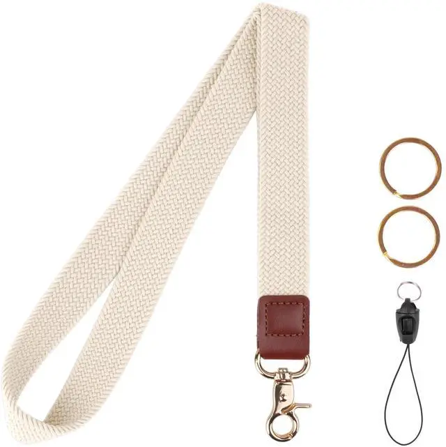 Main image of Lanyard, Cute Teacher Lanyards, Neck Lanyards for Keys ID Badges, Stretchy Key Lanyard for Women Men (White)