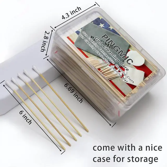 Alt view image 2 of 6 - 500Ct 6'' Lint Free Long Cotton Swabs - Pure Cotton Tips Gun Cleaning Swabs with Durable Stem, Also fit Makeup, Pet Care, Electronic, Household- Case Package