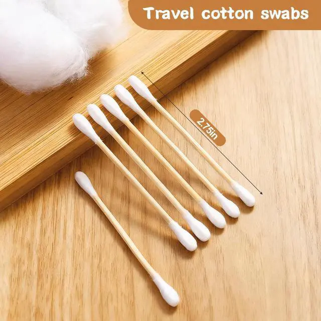 Alt view image 2 of 7 - 100 PCS (10 Pack of 10) Travel Size Cotton Swabs for Ears,Individually Wrapped Cotton Swabs,Round Tipped Round Ear Swab,Ear Sticks,Travel Ear Cleaning Cotton Buds for Travel Makeup,Hotel