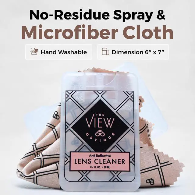 Alt view image 4 of 7 - Anti-Reflective Safe lens Cleaner Spray Kit (1) 0.7oz Glasses Cleaner Spray, (1) Microfiber Cloth for Eyeglasses, Sunglasses, Lenses, Screens and Camera Cleaning Kit (2 Piece Set)