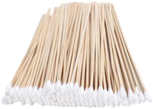 Main image of 200PCS Cotten Swab Applicators, 6 Inch Long Wooden Cotton Swabs - Cleaning Gun Sterile Medical Q Sticks Tips Applicator With Wood Handle - Makeup & Ear Cleaner Remover Tools - For Ceramics, Jewelry
