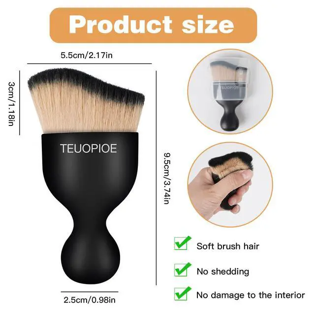 Alt view image 2 of 7 - Car Interior Cleaning Brush, Car Duster Interior,Car Detailing Brush Dusting Brush,Car Interior Cleaning Tool, Auto Soft Hair Car Brush,Auto Interior Dust Brush for Air Vents(Brown Black)