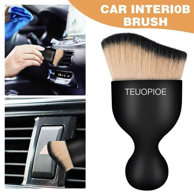 Alt view image 5 of 7 - Car Interior Cleaning Brush, Car Duster Interior,Car Detailing Brush Dusting Brush,Car Interior Cleaning Tool, Auto Soft Hair Car Brush,Auto Interior Dust Brush for Air Vents(Brown Black)