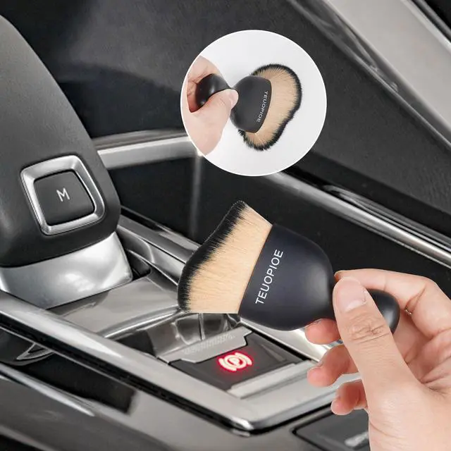 Alt view image 6 of 7 - Car Interior Cleaning Brush, Car Duster Interior,Car Detailing Brush Dusting Brush,Car Interior Cleaning Tool, Auto Soft Hair Car Brush,Auto Interior Dust Brush for Air Vents(Brown Black)