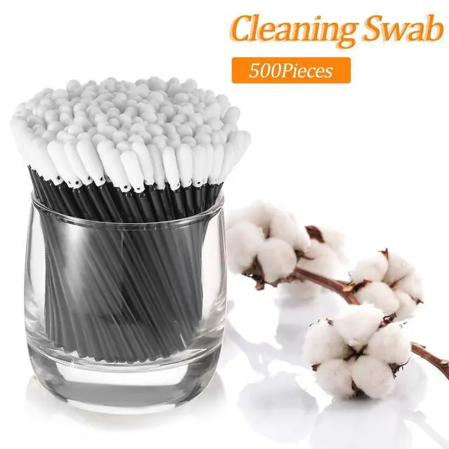 Alt view image 5 of 7 - 500 Pieces Swabs Sponge Tip Swabs Foam Tip Sticks for Inkjet Printer Print Head, Camera Lens, Optical Equipment 3.66 Inch(Black)