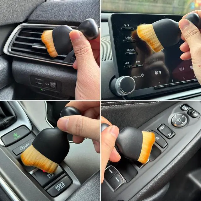 Alt view image 6 of 7 - Car Detailing Brush, 10PCS Ultra Soft Boars Hair Car Interior Exterior Detailing Brushes, Scratch-Free Car Cleaning Dust Brush for Dashboard, Emblem, Air Vents, Wheels, Leather Seat