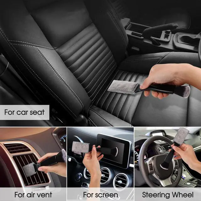 Alt view image 7 of 7 - Car Detailing Brush, 10PCS Ultra Soft Boars Hair Car Interior Exterior Detailing Brushes, Scratch-Free Car Cleaning Dust Brush for Dashboard, Emblem, Air Vents, Wheels, Leather Seat