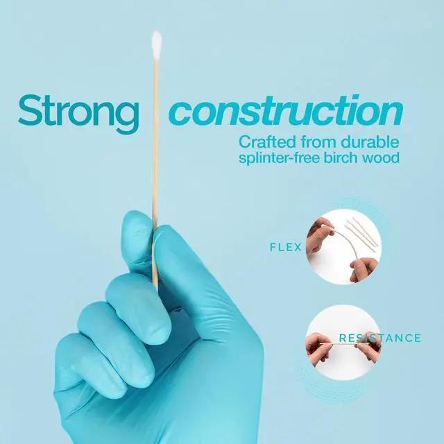 Alt view image 5 of 7 - 6-Inch Sterile Cotton Tipped Applicators - Single-Use Wooden Cotton Tip Applicators for Wound Care & Dressing, Hygiene, Makeup, Cleaning - 1 Box of 100 Pouches, 1 per Pouch