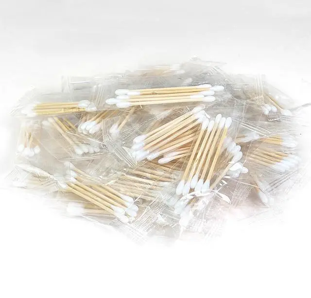 Main image of Travel Cotton Swabs, Individually Wrapped, 500 Count Bulk, Sterile Double Round Tip Soft Cotton Buds with Durable Bamboo Sticks for Ear Cleaning, Hygiene, Beauty & Makeup, Pet Care