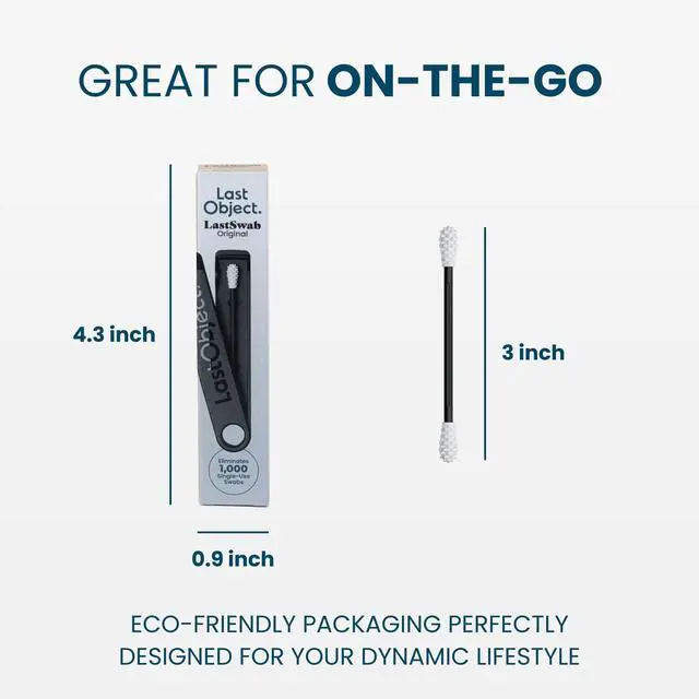 Alt view image 3 of 7 - ® Reusable Cotton Swabs for Ear Cleaning - The Sustainable and Sanitary Alternative to Single-Use Q Tips - Zero Waste and Easy to Clean - Comes with a Convenient Travel Case Holder - Black