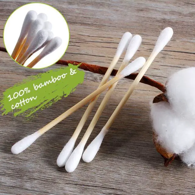 Alt view image 3 of 7 - Bamboo Cotton Swab 1000PCS Double Cotton Buds bamboo Cotton Bud Eco organic bamboo ear swab for Ear Skin Jewelry Art Pet Cleaning Craft Paper Packaging (5 PACKS OF 200 STICKS)