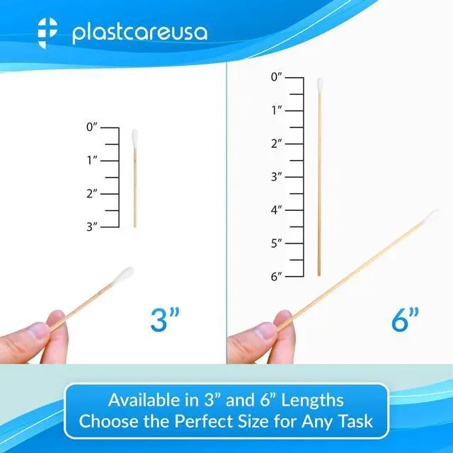 Alt view image 6 of 7 - Cotton Tipped Applicators 3 Inch - Non Sterile Cotton Swabs with Wooden Sticks - Medical Cotton Tip Applicator for Multiple Uses (1000 Pack)