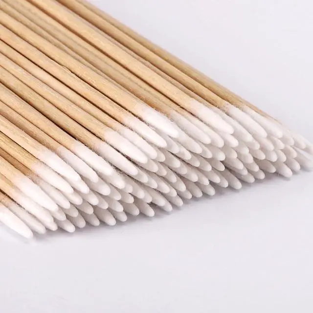 Alt view image 3 of 7 - 1200 Count Precision Tip Cotton Swab, Pointed Tip Cotton Swabs with Wood Sticks, Microblading Cotton Swabs Micro Swabs Cotton Tipped Applicators - 4 Inch
