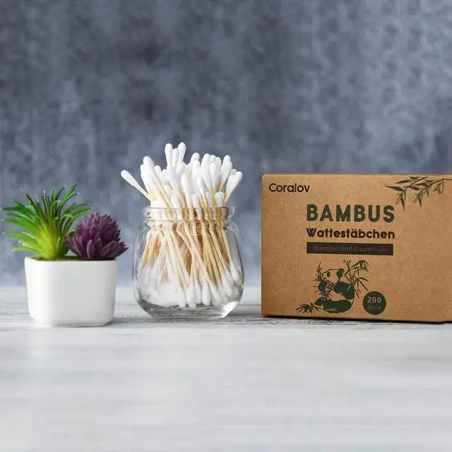 Alt view image 6 of 7 - Bamboo Cotton Swab 1000PCS Double Cotton Buds bamboo Cotton Bud Eco organic bamboo ear swab for Ear Skin Jewelry Art Pet Cleaning Craft Paper Packaging (5 PACKS OF 200 STICKS)