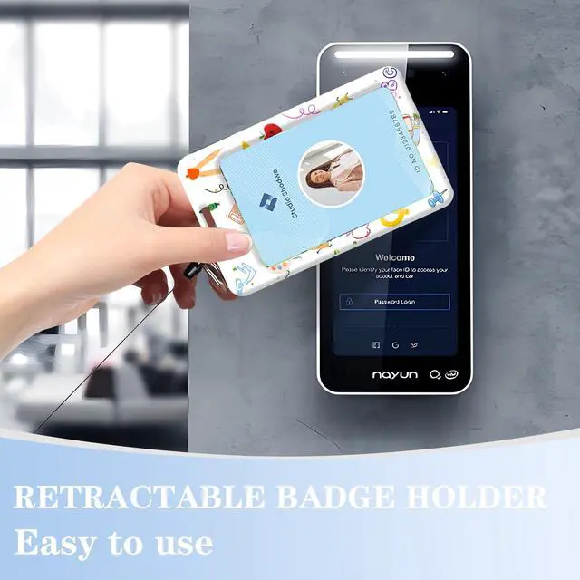 Alt view image 4 of 7 - Teacher Lanyards for Id Badges Ajustable Design, Cute Retractable Badge Reel with Carabiner Clip, Fashionable ID Badge Holder with Breakaway Lanyard for Student Women Nurse Doctor Back to School Gifts
