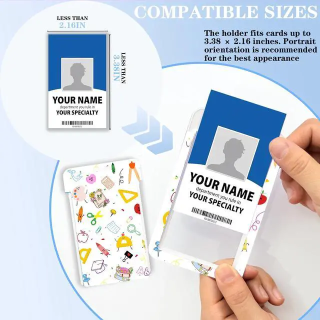 Alt view image 5 of 7 - Teacher Lanyards for Id Badges Ajustable Design, Cute Retractable Badge Reel with Carabiner Clip, Fashionable ID Badge Holder with Breakaway Lanyard for Student Women Nurse Doctor Back to School Gifts