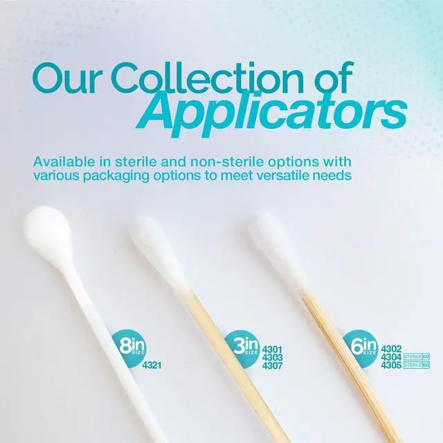 Alt view image 7 of 7 - 6-Inch Sterile Cotton Tipped Applicators - Single-Use Wooden Cotton Tip Applicators for Wound Care & Dressing, Hygiene, Makeup, Cleaning - 1 Box of 100 Pouches, 1 per Pouch
