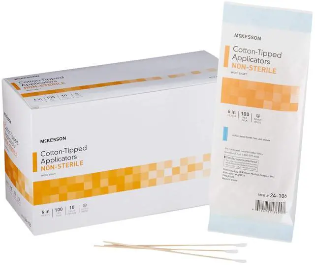 Main image of Cotton-Tipped Applicator Swabstick, Non-Sterile, 6 in, 100 ct