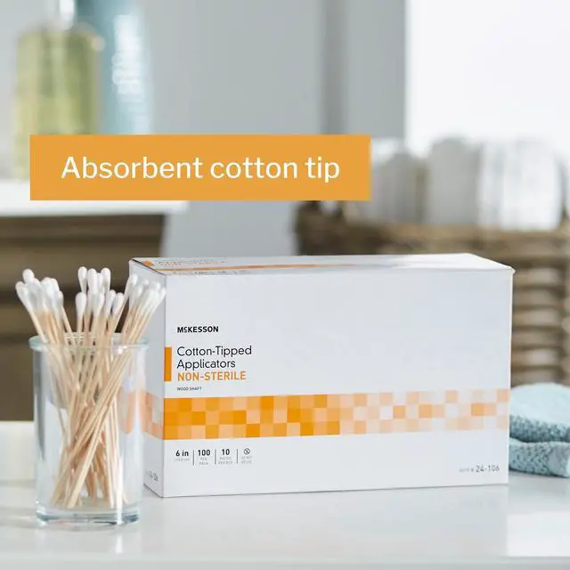 Alt view image 3 of 7 - Cotton-Tipped Applicator Swabstick, Non-Sterile, 6 in, 100 ct