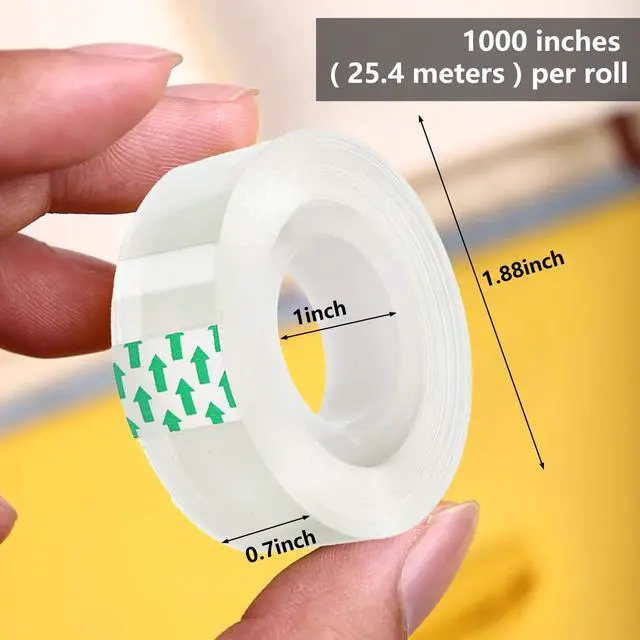 Alt view image 2 of 7 - 12 Rolls Transparent Tape Refills, Clear Tape, Gift Wrap Tape 3/4 Inch x 1000 Inch, Clear Tape Refill Rolls for Gift Wrapping, Home, School Office Supplies