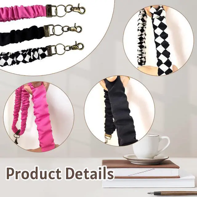 Alt view image 3 of 7 - 3 Pcs Scrunchie Lanyards for ID Badges Retractable Badge Holder with Clip-Stretchy Elastic Keychain ID Holder Scrunchie Lanyard for Women Work, Office, School, Hospital, Cruise, 3 Styles