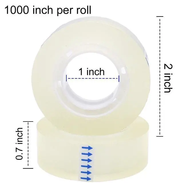 Alt view image 2 of 6 - Invisible Tape Refills, 3/4 x 1,000 Inches, Tape for Office, Home, School - Tape Refill for Dispenser, Invisible On Paper - 3/4" x 1,000" - 3 Rolls