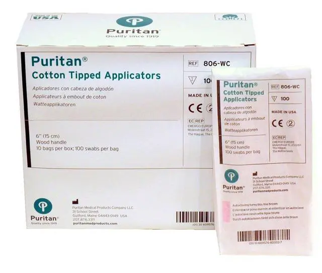 Alt view image 2 of 2 - 806-WC Cotton Tipped Non-Sterile Applicators/Swabs with Wood Shaft, 1/10" Diameter, 6" Overall Length (1000 Per Box)