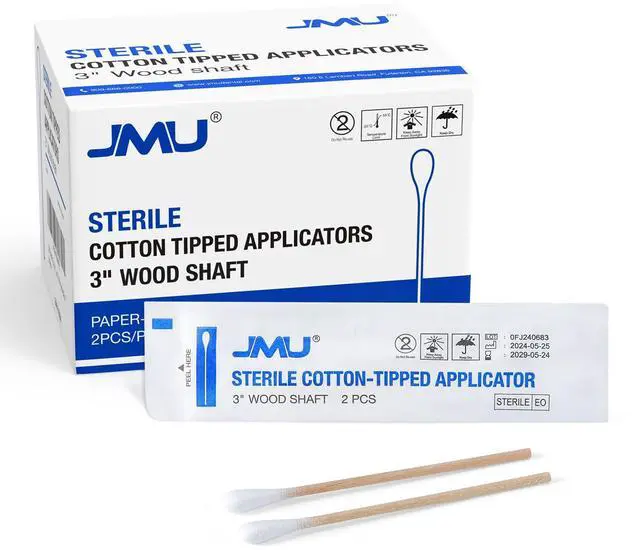 Main image of Sterile Cotton Tipped Applicators 3", 200 Count Sterile Cotton Swabs