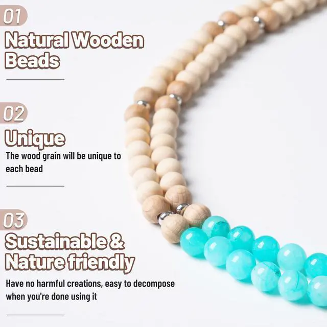 Alt view image 3 of 7 - Lanyards for Id Badges for Women, Cute Teacher Lanyard with ID Holder and Retractable Badge Reel for Keys, Wooden Beaded Keychain Lanyard