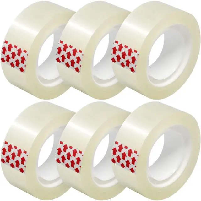 Main image of 6 Rolls Transparent Tape Refills, Clear Tape, Hand Tearable, 3/4 x 1000 Inches, Glossy Gift Wrapping Tape for Dispenser, Office, School, Home