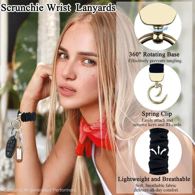 Alt view image 4 of 7 - 2 Pcs Cute Lanyard for Id Badges Keys Set Scrunchie Lanyard Teacher