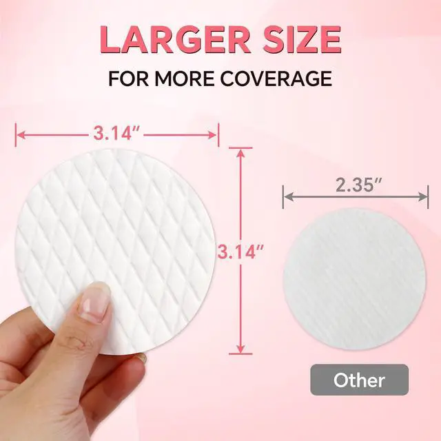 Alt view image 2 of 6 - Extra Large Cotton Rounds, 100% Pure Cotton Pads, 3.14 Inch Soft Lint-Free Facial Cleansing Pads for Makeup Removal, Toner Application, Nail Polish Removal and Daily Skincare, 100 Count