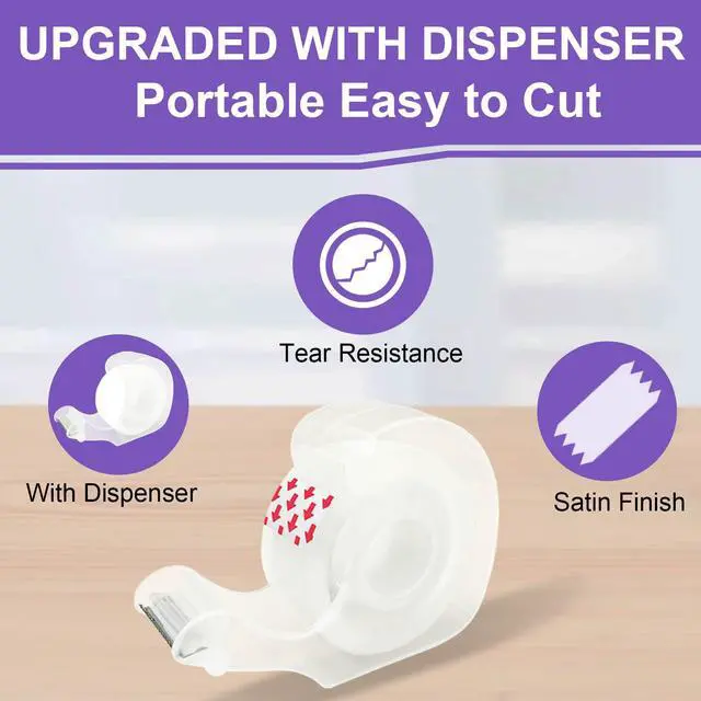 Alt view image 4 of 6 - Tape, Transparent Tape for Gift Wrapping, 6 Dispensered Rolls, Glossy Finish, Great for Holiday Wrapping Paper, Office&School Supplies, 3/4 x 650 Inches