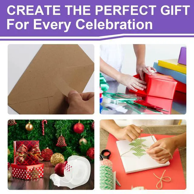 Alt view image 5 of 6 - Tape, Transparent Tape for Gift Wrapping, 6 Dispensered Rolls, Glossy Finish, Great for Holiday Wrapping Paper, Office&School Supplies, 3/4 x 650 Inches