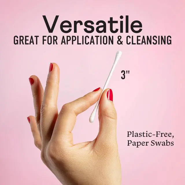Alt view image 2 of 7 - Stick to The Basics Biodegradable Cotton Swabs - 100% Natural, Plastic-Free Q-tip Alternative - Premium USA-Made Beauty Tool for Makeup, Skincare, Pet Care & More (500 Count) 3 Pack
