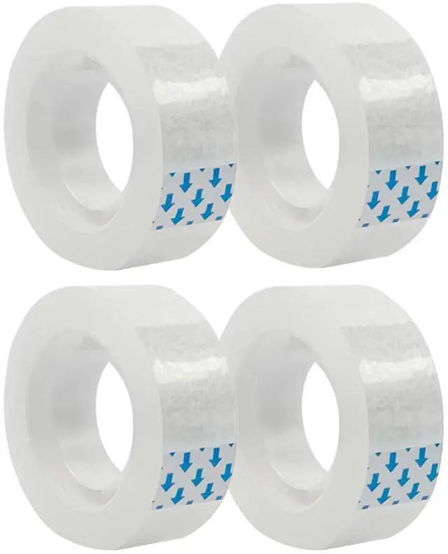 Main image of 4 Rolls Transparent Clear Tape Refills for Dispenser, 0.7-Inch Wide, 27.3 Yards Long, Perfect for Gift Wrapping, Crafts, Home, School, Office.