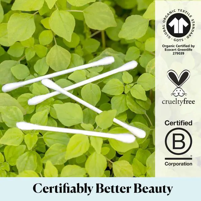 Alt view image 6 of 7 - - Organic Cotton Swabs, Ultra Soft Tips - Strong & Durable - Hypoallergenic - Chlorine Free - Sustainable - Natural, Vegan & Cruelty Free - Skin Care & Self Care w ebook