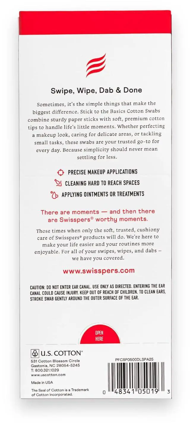 Alt view image 7 of 7 - Stick to The Basics Biodegradable Cotton Swabs - 100% Natural, Plastic-Free Q-tip Alternative - Premium USA-Made Beauty Tool for Makeup, Skincare, Pet Care & More (500 Count) 3 Pack