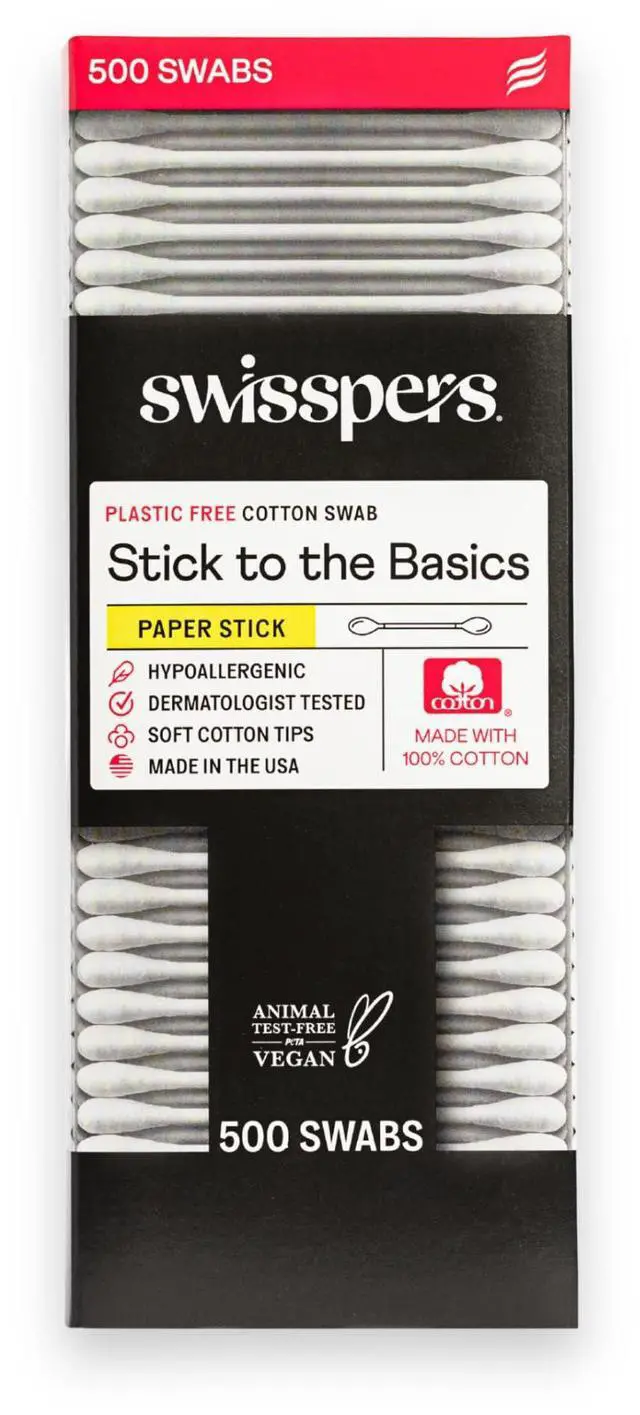 Alt view image 6 of 7 - Stick to The Basics Biodegradable Cotton Swabs - 100% Natural, Plastic-Free Q-tip Alternative - Premium USA-Made Beauty Tool for Makeup, Skincare, Pet Care & More (500 Count) 3 Pack