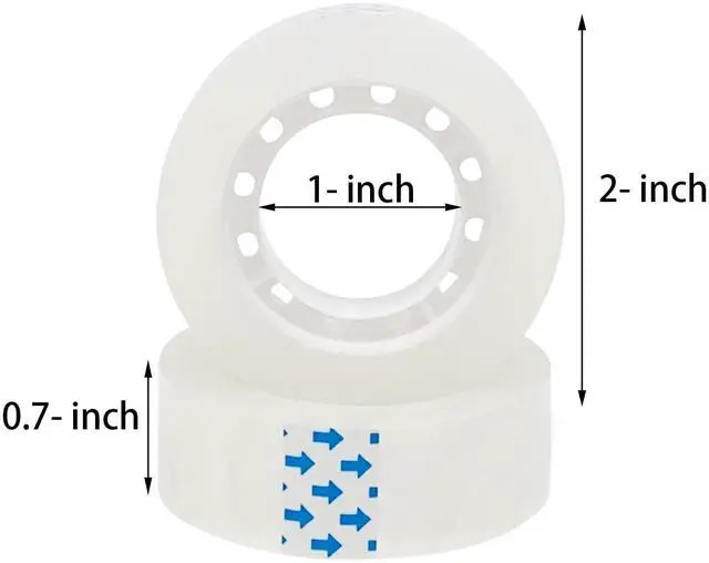 Alt view image 4 of 7 - 4 Rolls Transparent Clear Tape Refills for Dispenser, 0.7-Inch Wide, 27.3 Yards Long, Perfect for Gift Wrapping, Crafts, Home, School, Office.